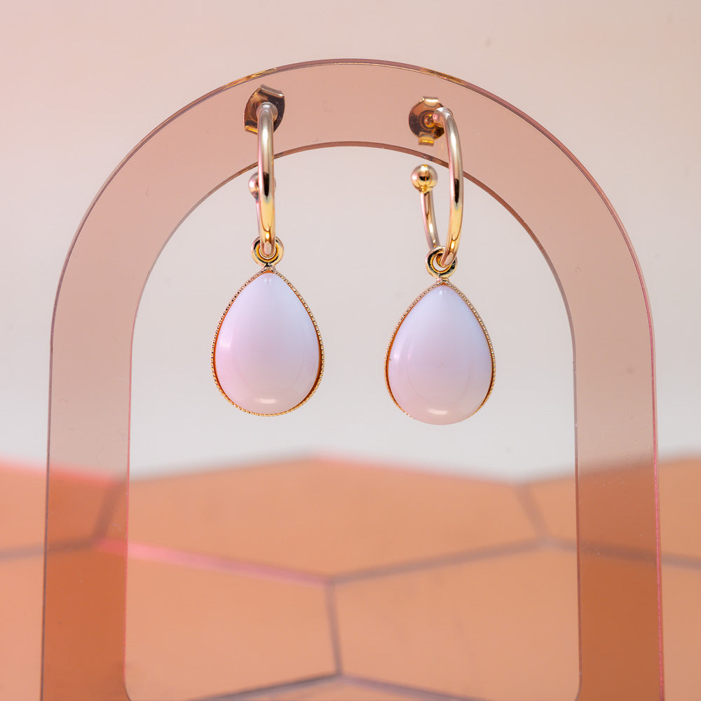 boucles d oreilles aurage femme - rose - vintage - or 24 carats