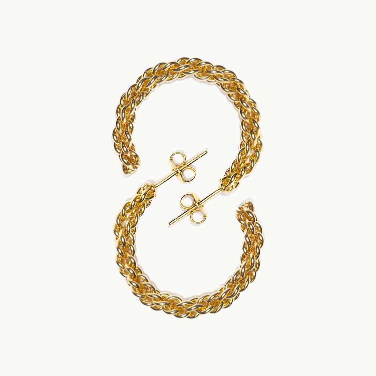 boucles d oreilles femme aurage - symbole infini - torsade -or 24 carats