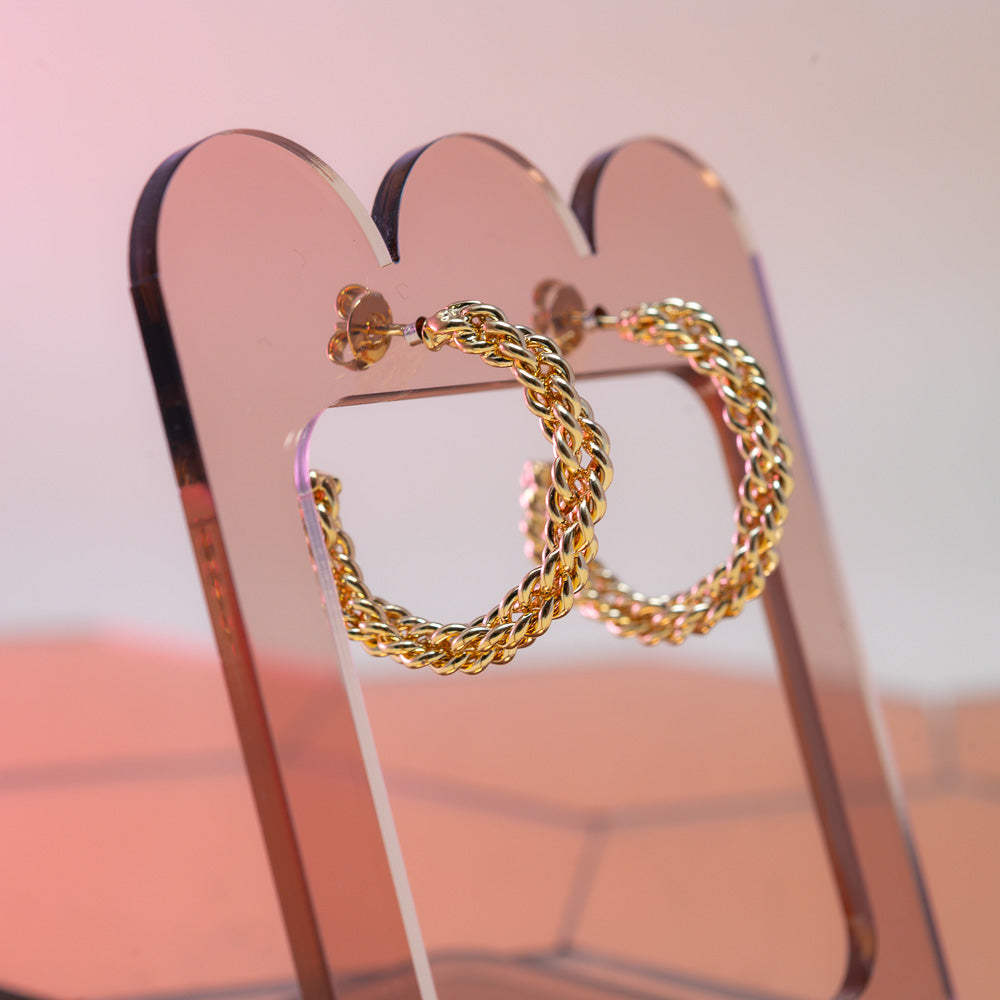 boucles d oreilles femme aurage - symbole elegance - torsade -or 24 carats