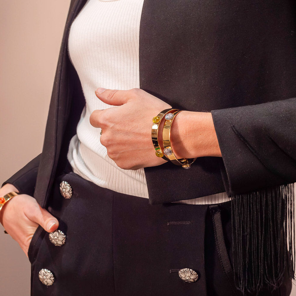 aurage bracelet femme-jonc-colore-or24carats