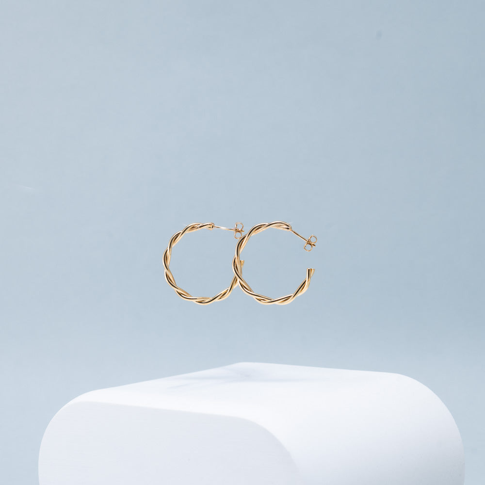 Aurage_boucles_d_oreilles_créoles_élégance_or 24 carats_made in france