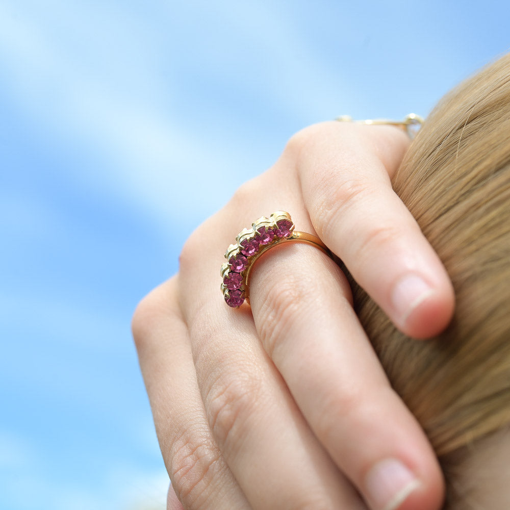 Bague femme – tendance – strass coloré Aurage