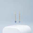 boucles d oreilles aurage femme - bleu - pendant - or 24 carats