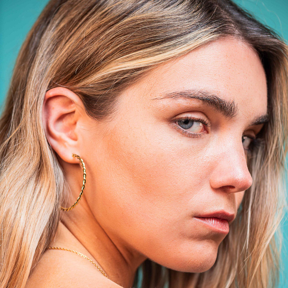 boucles d oreilles aurage femme - creoles - été - or 24 carats