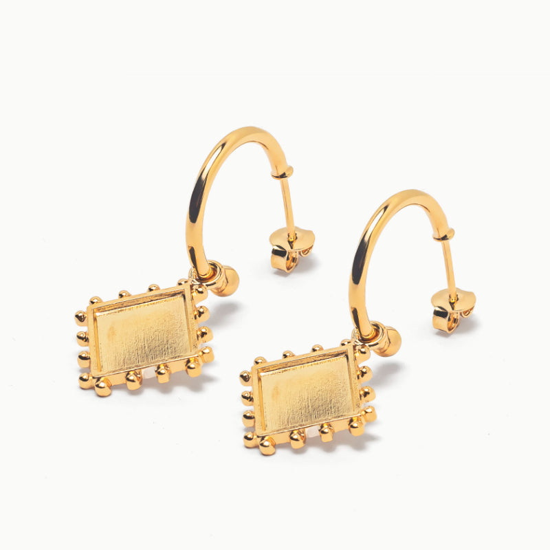 boucles d oreilles femme aurage - losange -or 24 carats-faits main