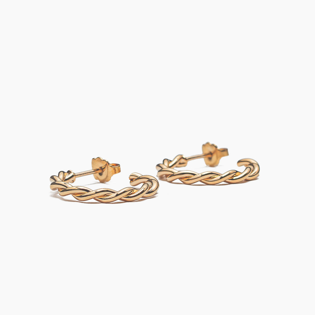 boucles d oreilles aurage femme-mini-torsade-or 24 carats