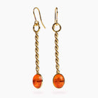 boucles d oreilles aurage femme - orange - vintage - retro - or fin 24 carats
