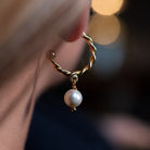 boucles d oreilles femme aurage - creoles - perle-or 24 carats