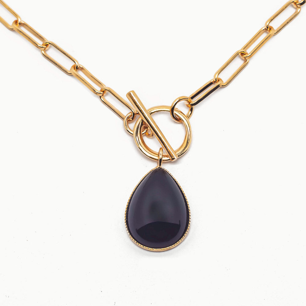 collier aurage femme - minimaliste-grosse chaine-or 24 carats