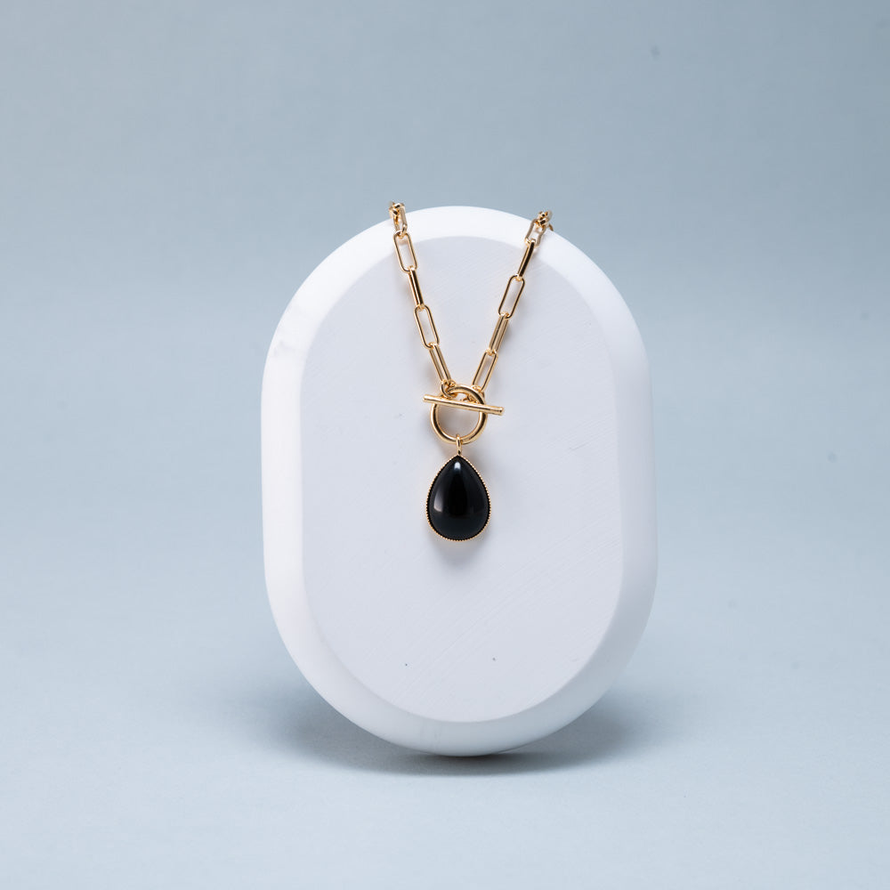 collier aurage femme - tendance-noir-or 24 carats