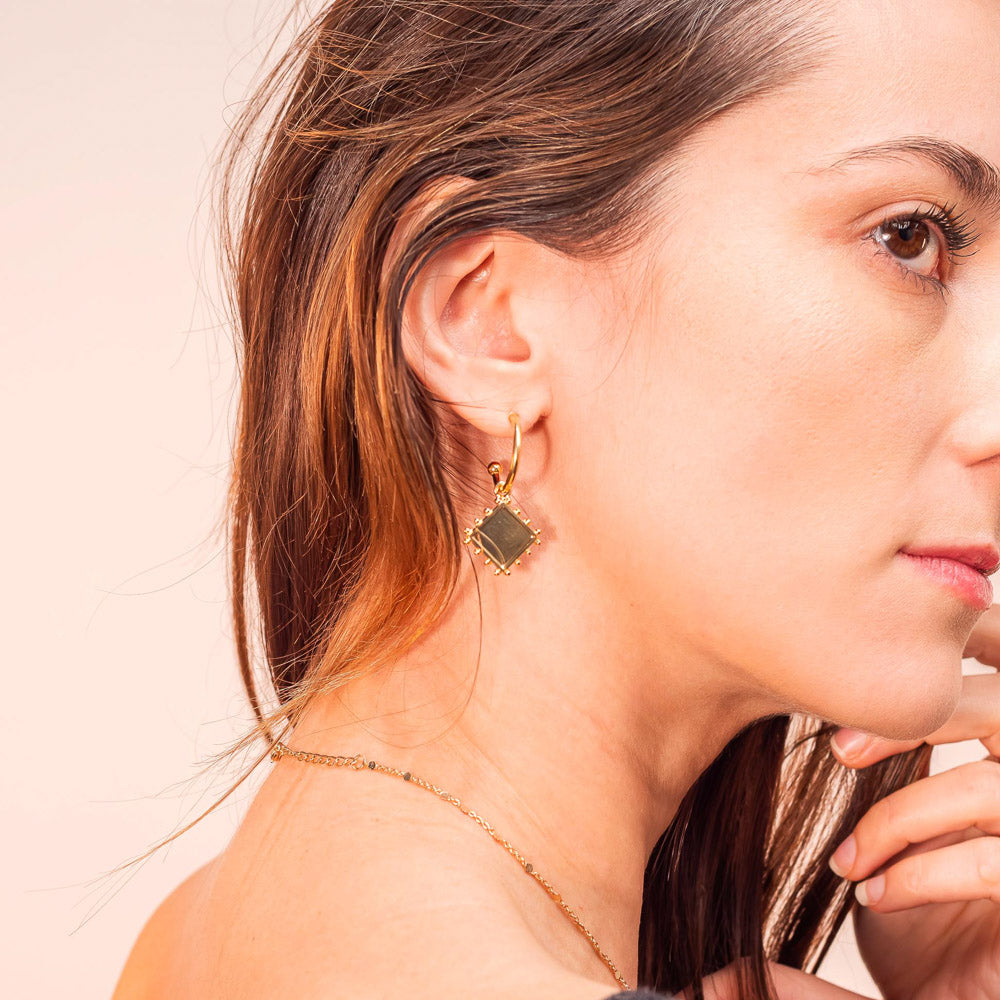 boucles d oreilles femme aurage - creole - minimaliste -or 24 carats