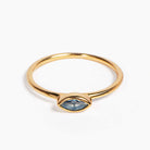 aurage bague femme - bleu gris - solitaire - or 18 carats