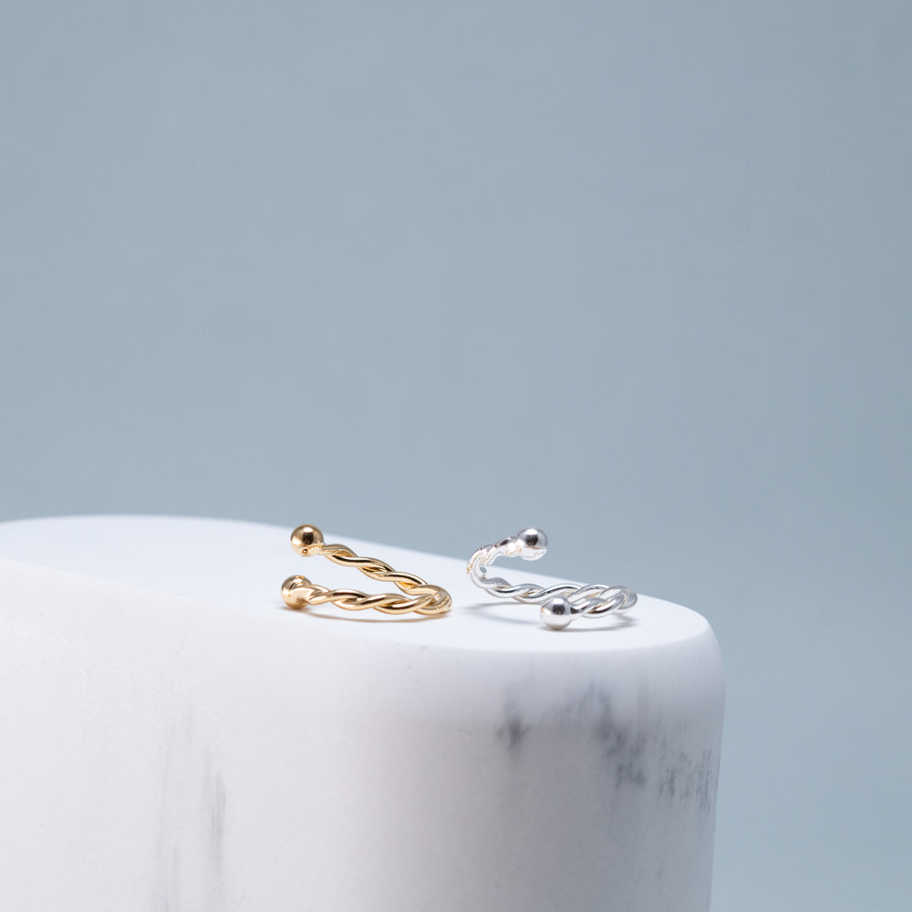 aurage bague femme - toi et moi - torsade - or 24 carats