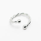 aurage bague femme - toi et moi - torsade - argent