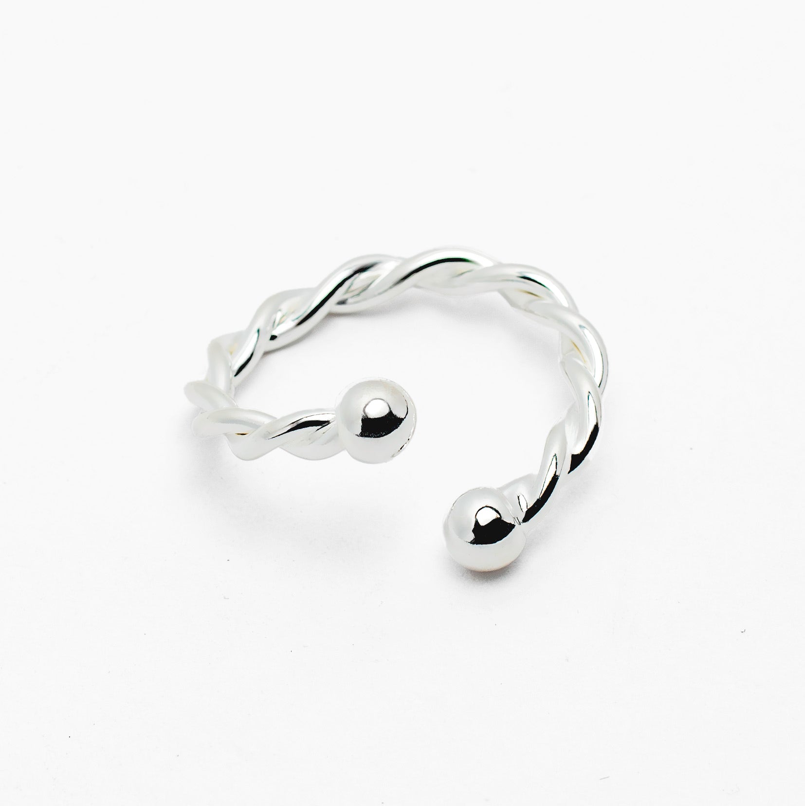 aurage bague femme - toi et moi - torsade - argent