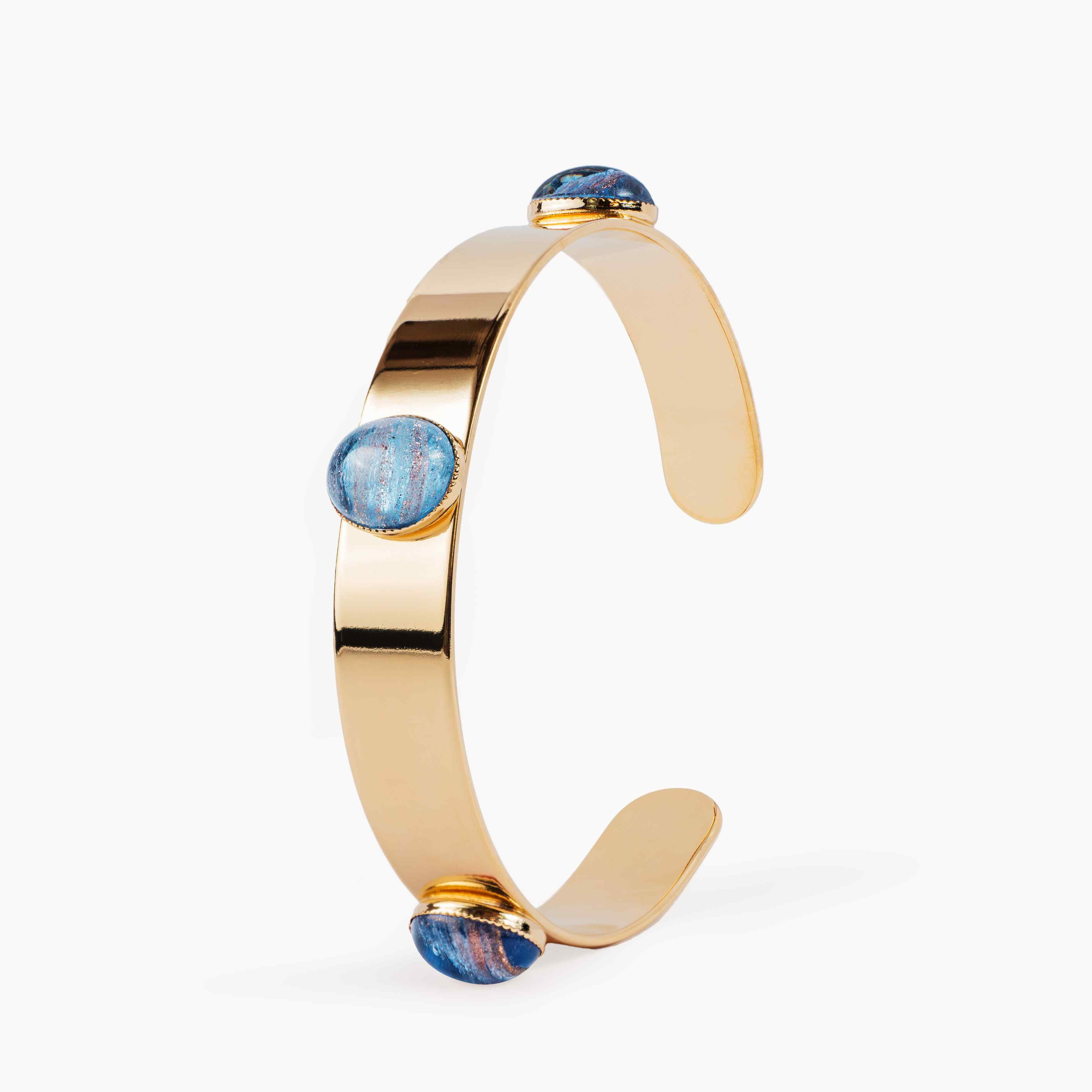 aurage bracelet femme-jonc-bleu-or24carats