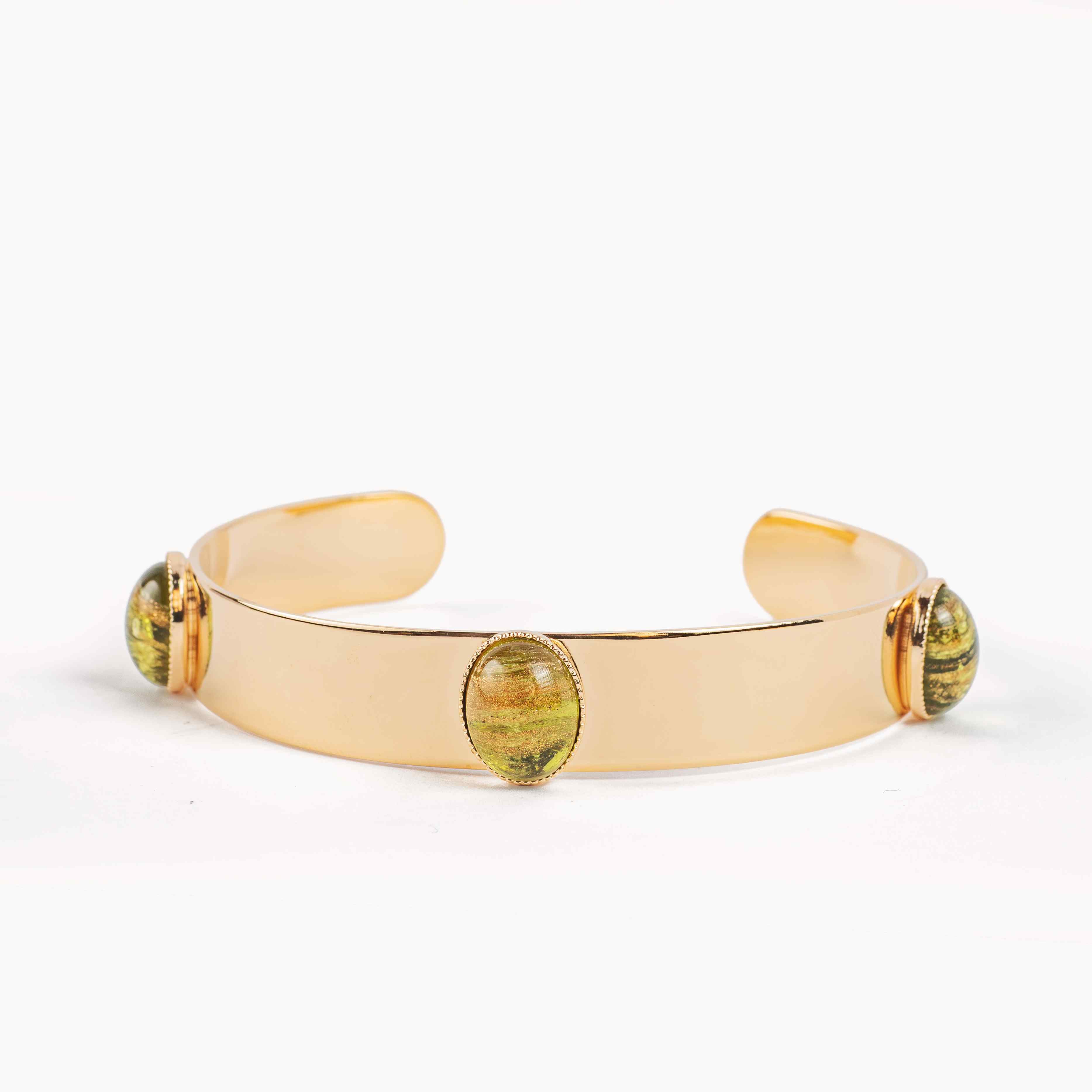 aurage bracelet femme - jonc-vert-or24carats